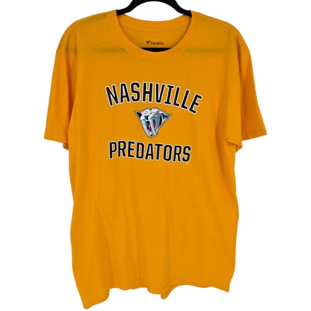 Fanatics Mens large Yellow NHL nashville Predators short sleeve shirt Hockey
